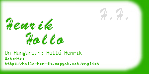 henrik hollo business card